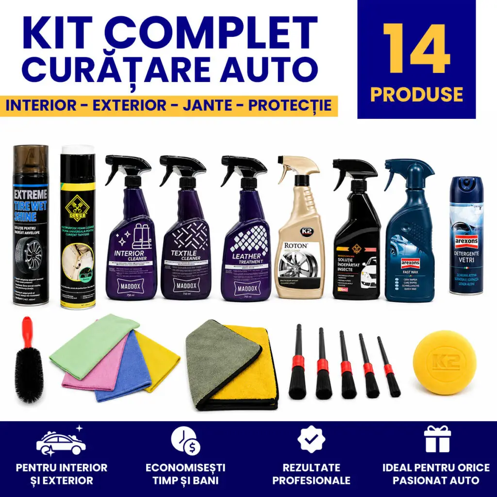 Set complet 14 produse curatare si ingrijire auto